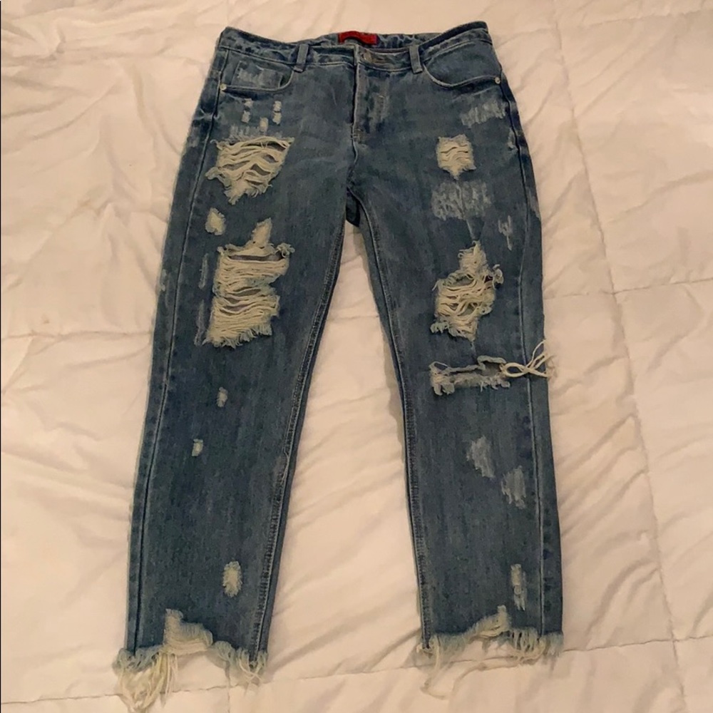 Ripped boyfriend jeans signature 8